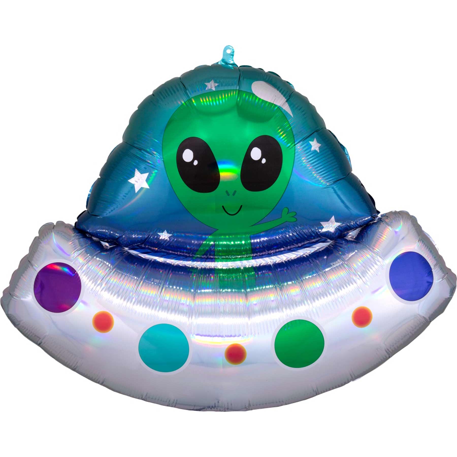 Alien Space Ship Iridescent SuperShape 71x53cm Balloons & Streamers - Party Centre - Party Centre