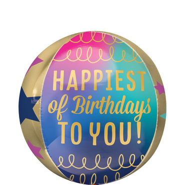 Birthday Stars and Gold Orbz Balloon 38x40cm Balloons & Streamers - Party Centre - Party Centre