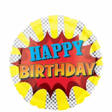 Super Hero Birthday Foil Balloon 45cm Balloons & Streamers - Party Centre - Party Centre