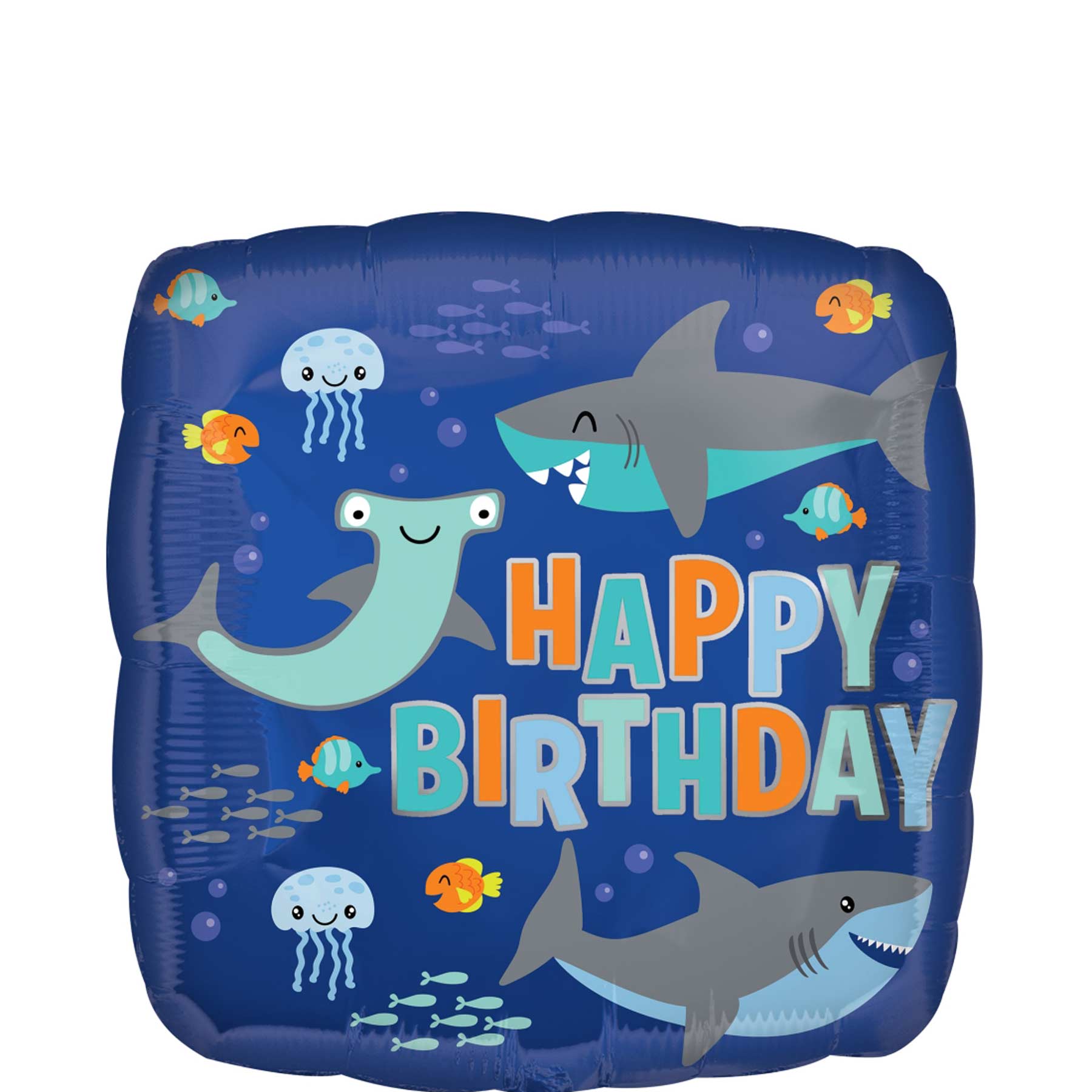 Happy Birthday Sharks Foil Balloon 45cm Balloons & Streamers - Party Centre - Party Centre