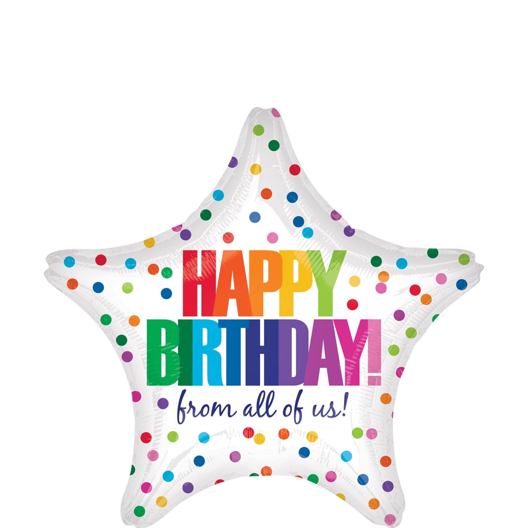 Happy Birthday From All of Us Dots Foil Balloon 45cm Balloons & Streamers - Party Centre - Party Centre