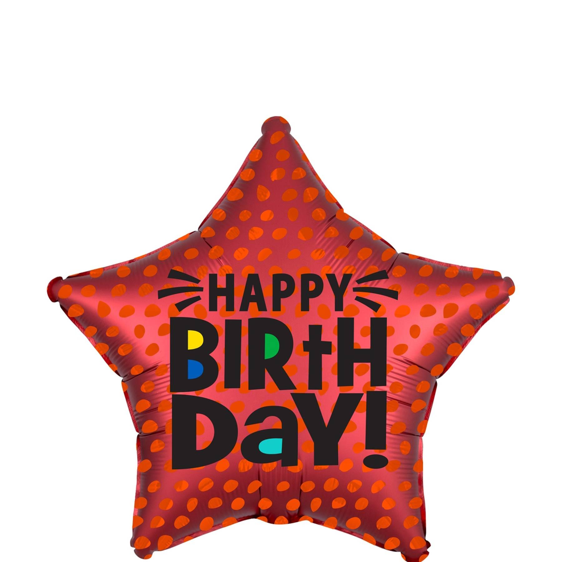 Star Birthday Satin Infused Foil Balloon 45cm Balloons & Streamers - Party Centre - Party Centre