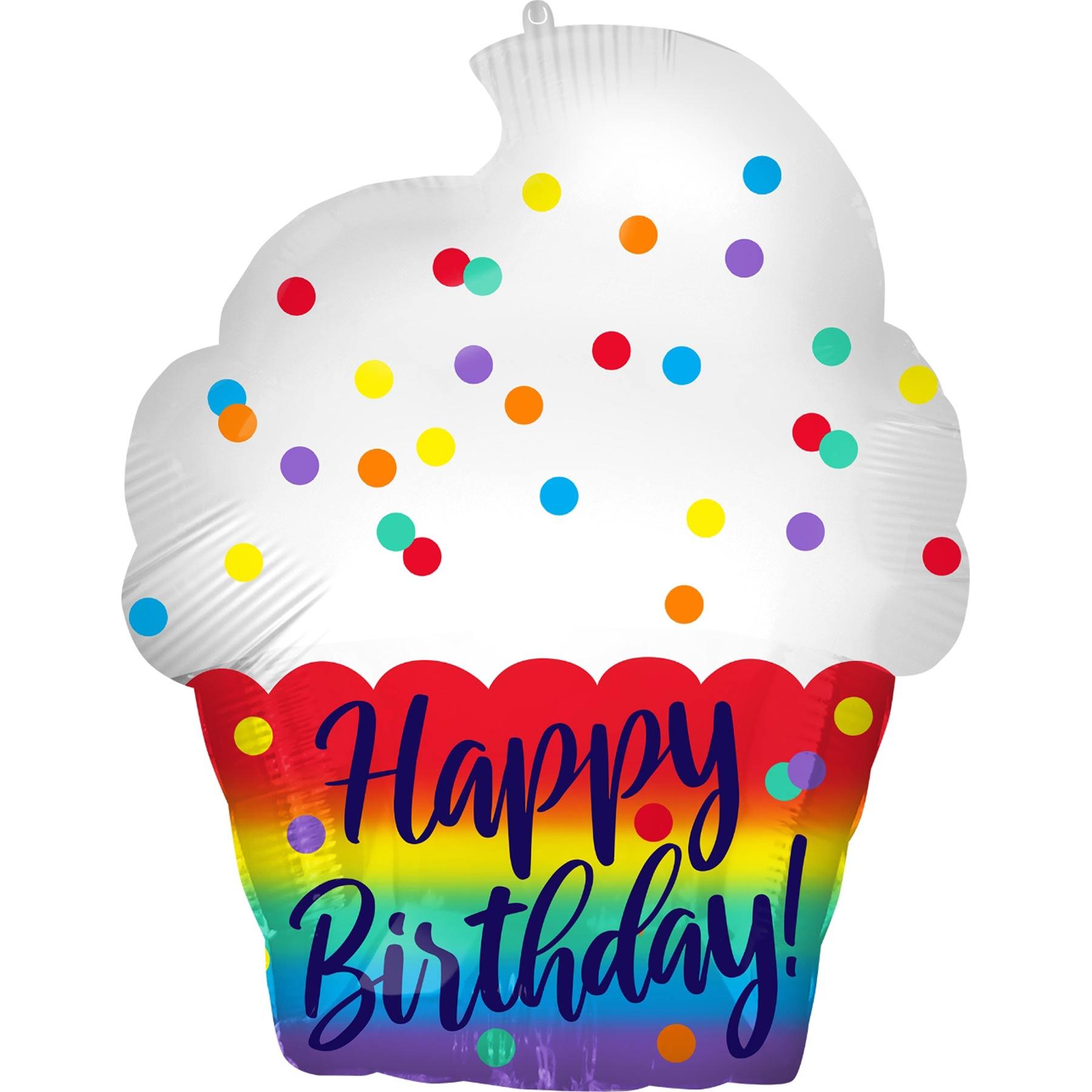 Happy Birthday Cupcake Standard Shape 35x45cm Balloons & Streamers - Party Centre - Party Centre