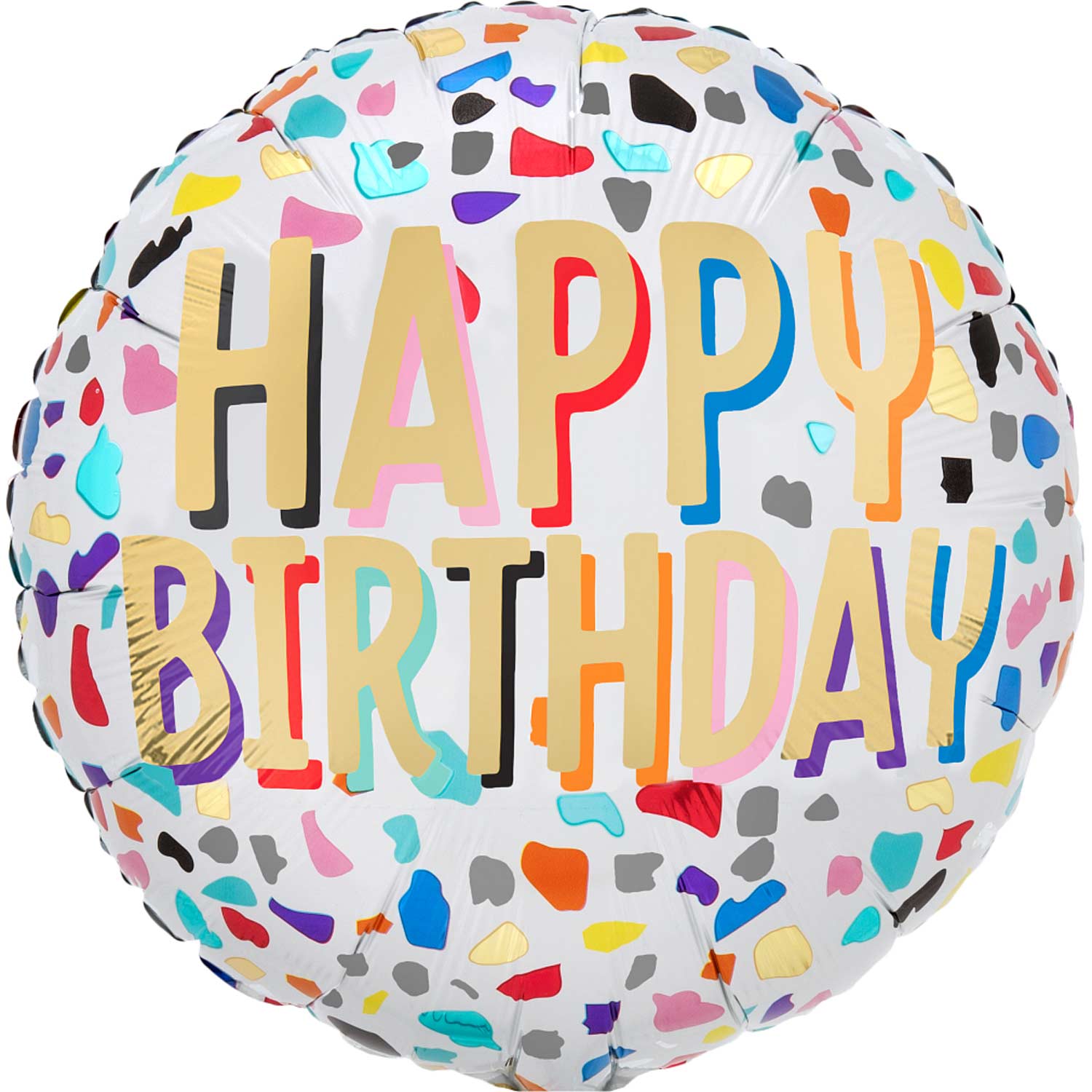Happy Confetti Birthday Foil Balloon 45cm - Party Centre