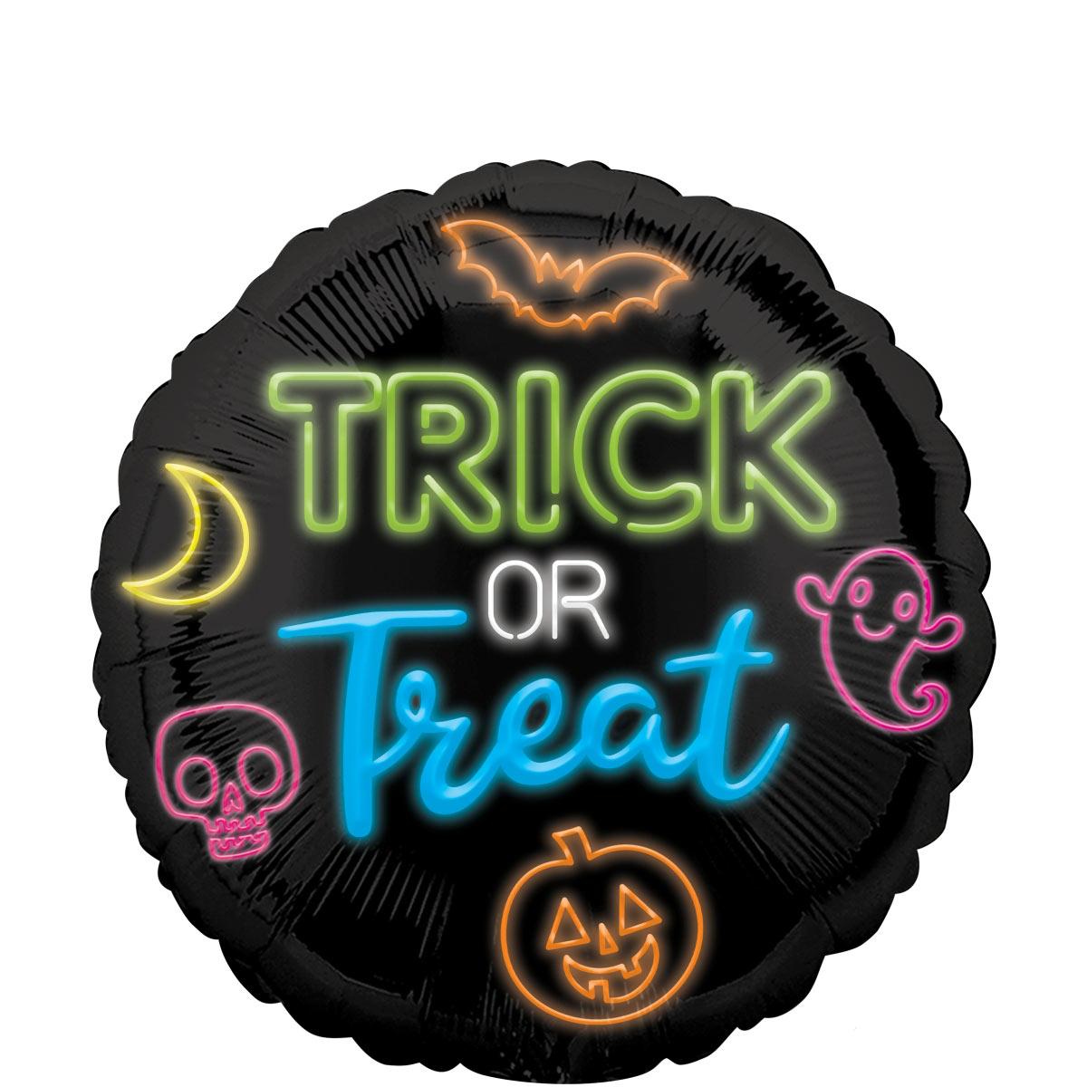 Neon Trick or Treat Foil Balloon 45cm Balloons & Streamers - Party Centre - Party Centre