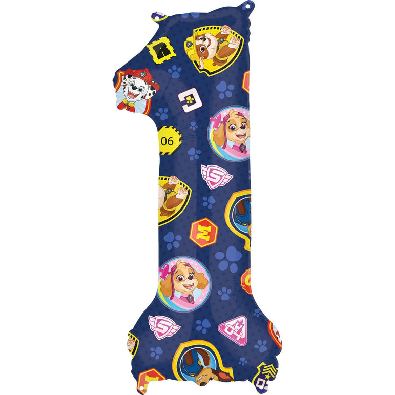 Paw Patrol Number 1 SuperShape Balloon 33x86cm Balloons & Streamers - Party Centre