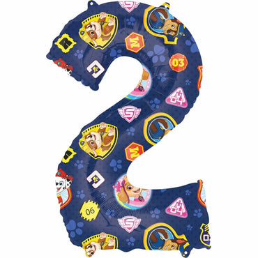 Paw Patrol Number 2 SuperShape Balloon 55x83cm Balloons & Streamers - Party Centre - Party Centre