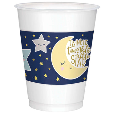 Twinkle Little Star Plastic Cups 16oz, 25pcs Solid Tableware - Party Centre - Party Centre