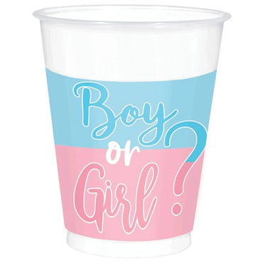 The Big Reveal Plastic Cups 16oz, 25pcs - Party Centre