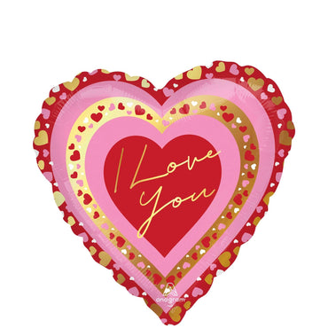 I Love You Pretty Hearts Foil Balloon 45cm Balloons & Streamers - Party Centre - Party Centre