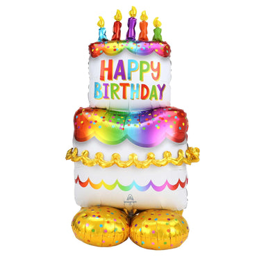 Birthday Cake AirLoonz Large Foil Balloon 68x134cm Balloons & Streamers - Party Centre - Party Centre