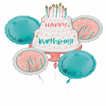 Happy Cake Day Balloon Bouquet, 5pcs - Party Centre