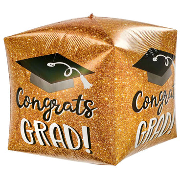 Congrats Grad Sparkle Cubez Balloon 38cm - Party Centre