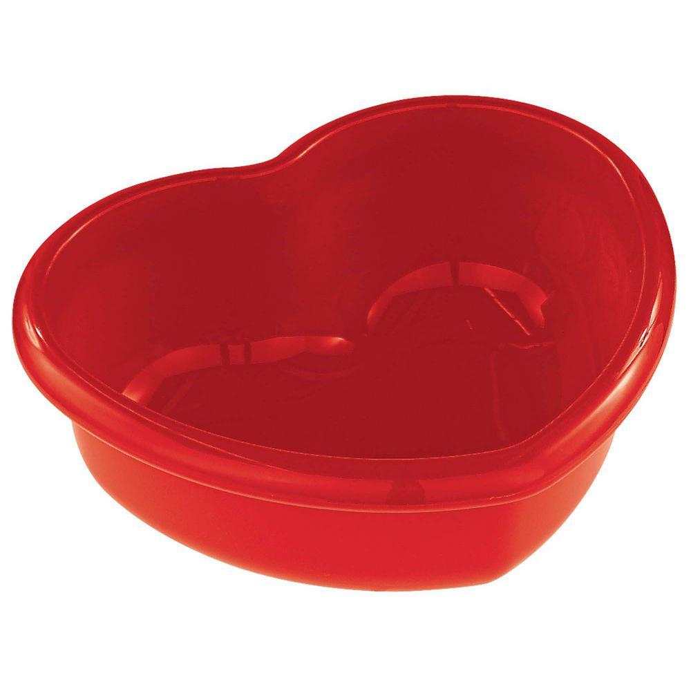 Heart Red Plastic Bowl Solid Tableware - Party Centre - Party Centre