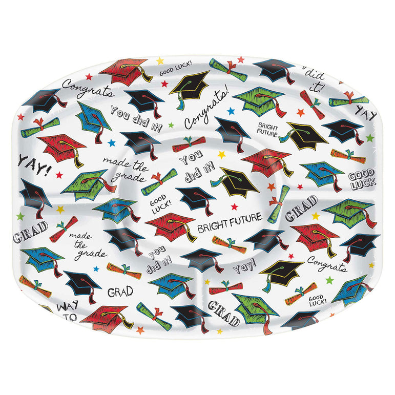 Plastic Grad Sectional Platter Solid Tableware - Party Centre