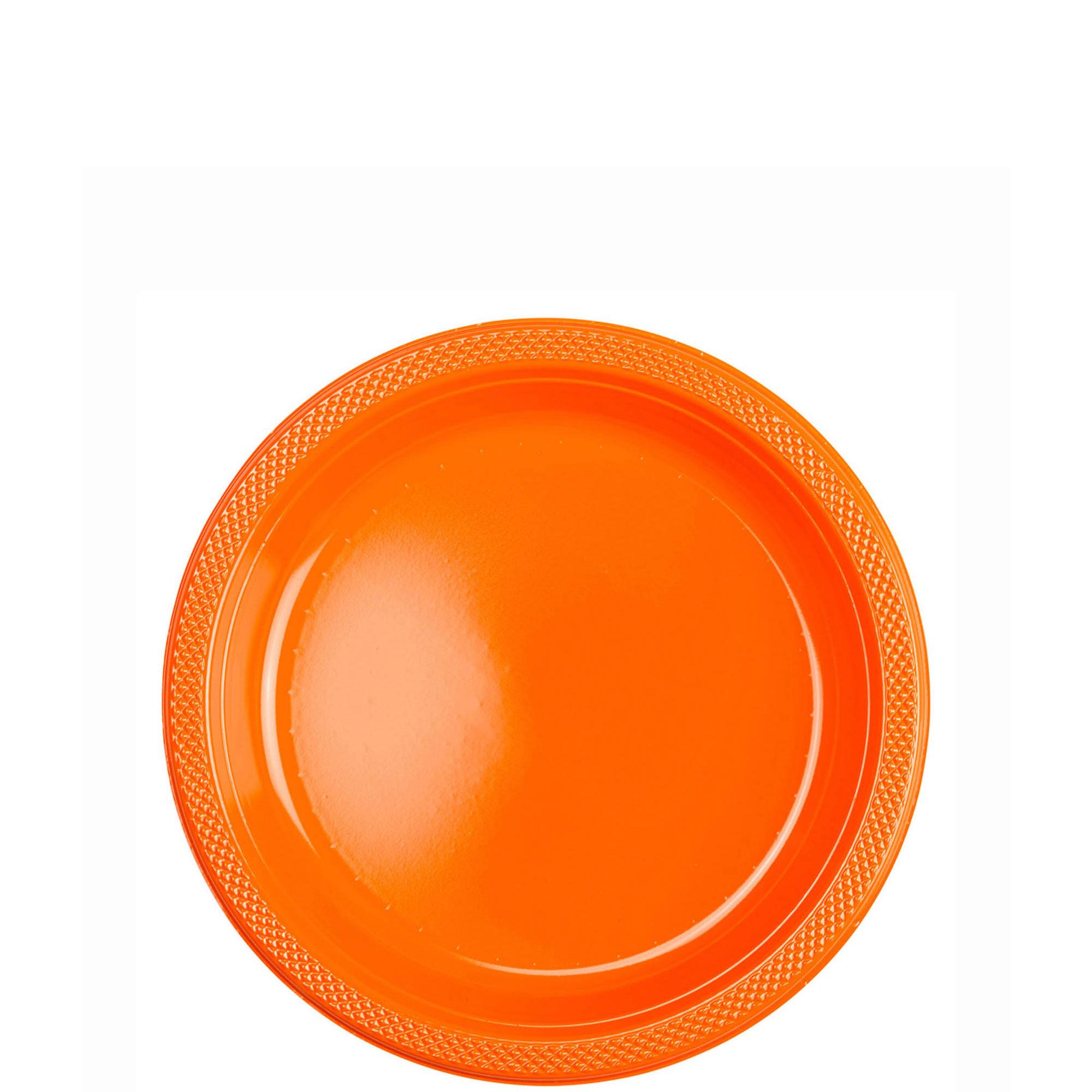 Orange Peel Plastic Plates 7in, 20pcs Solid Tableware - Party Centre - Party Centre