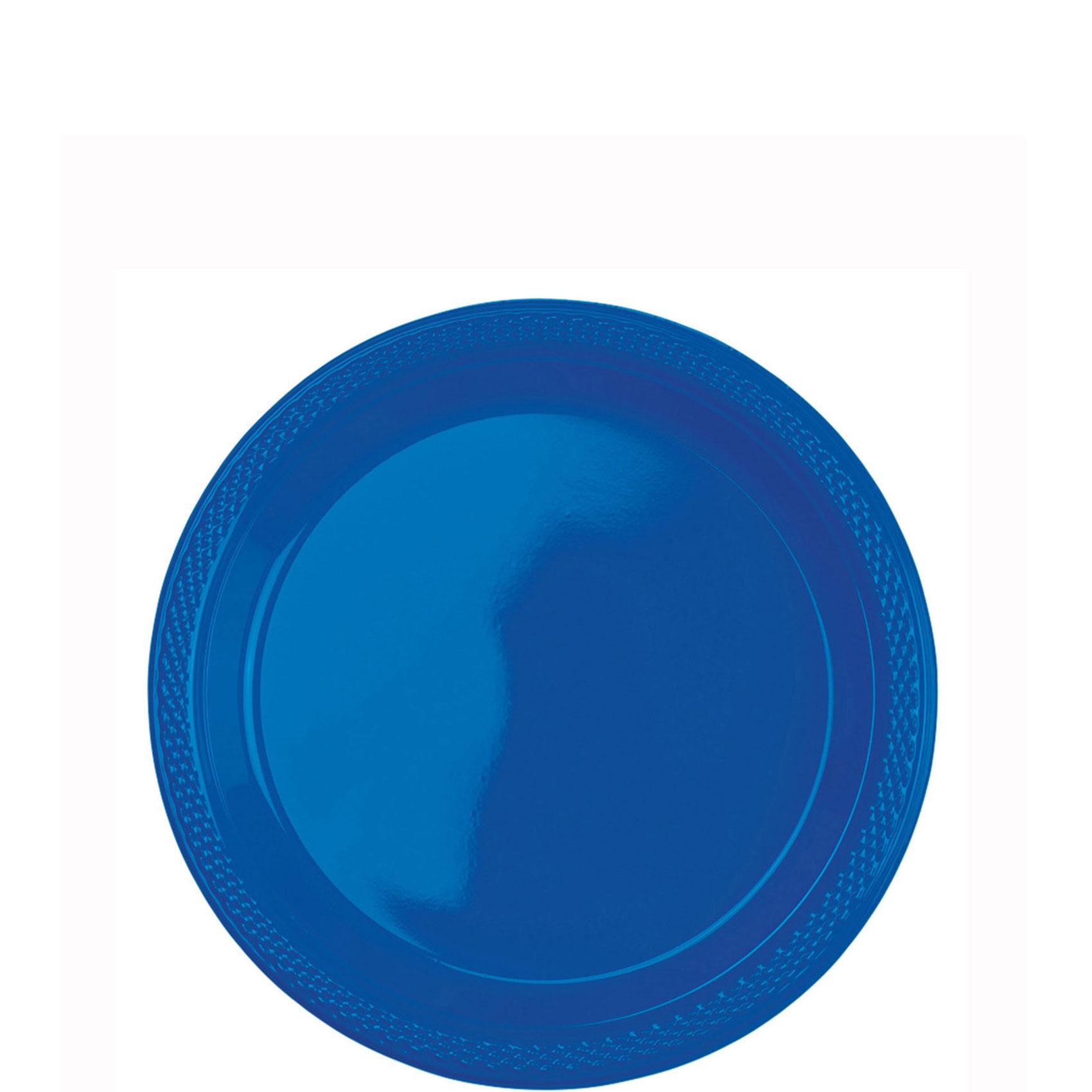 Bright Royal Blue Plates 7in, 20pcs Solid Tableware - Party Centre - Party Centre