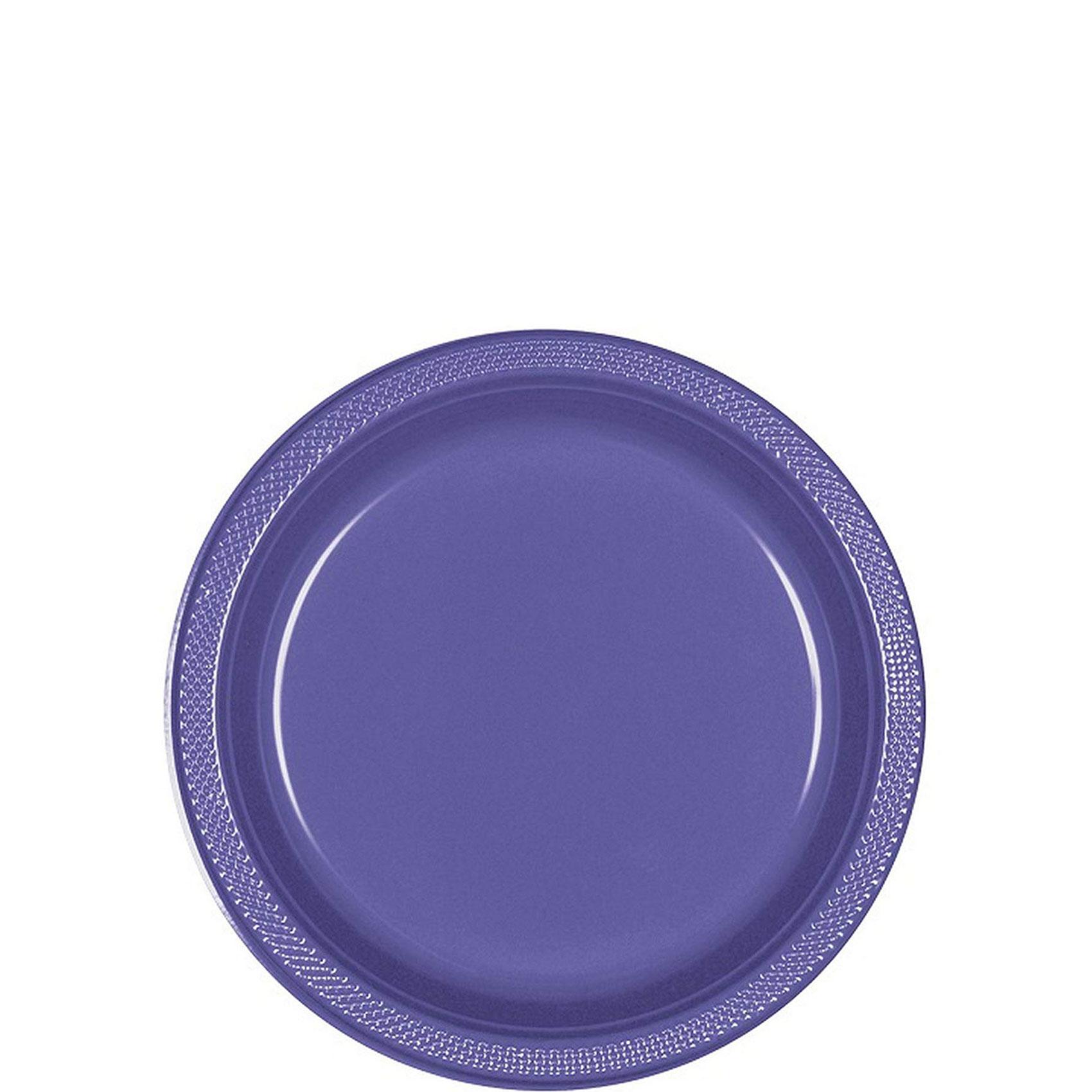 New Purple Dessert Plates 7in, 20pcs Solid Tableware - Party Centre - Party Centre