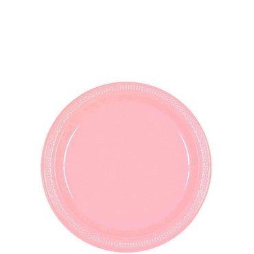 New Pink Plastic Plates 7in, 20pcs Solid Tableware - Party Centre - Party Centre