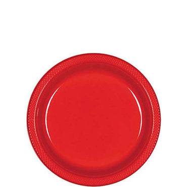 Apple Red Plastic Plates 7in , 20pcs Solid Tableware - Party Centre - Party Centre