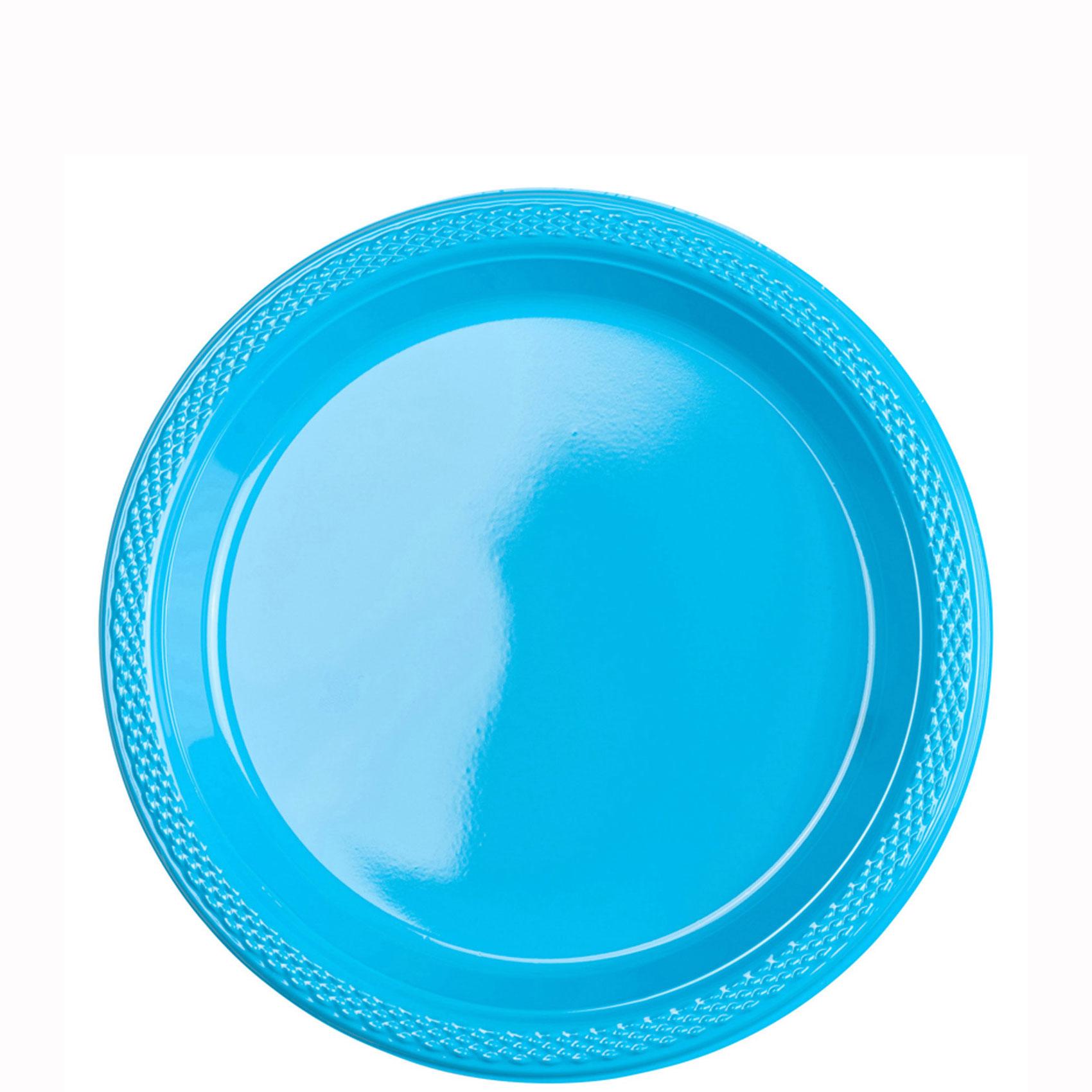 Caribbean Plastic Plates 7in, 20pcs Solid Tableware - Party Centre - Party Centre