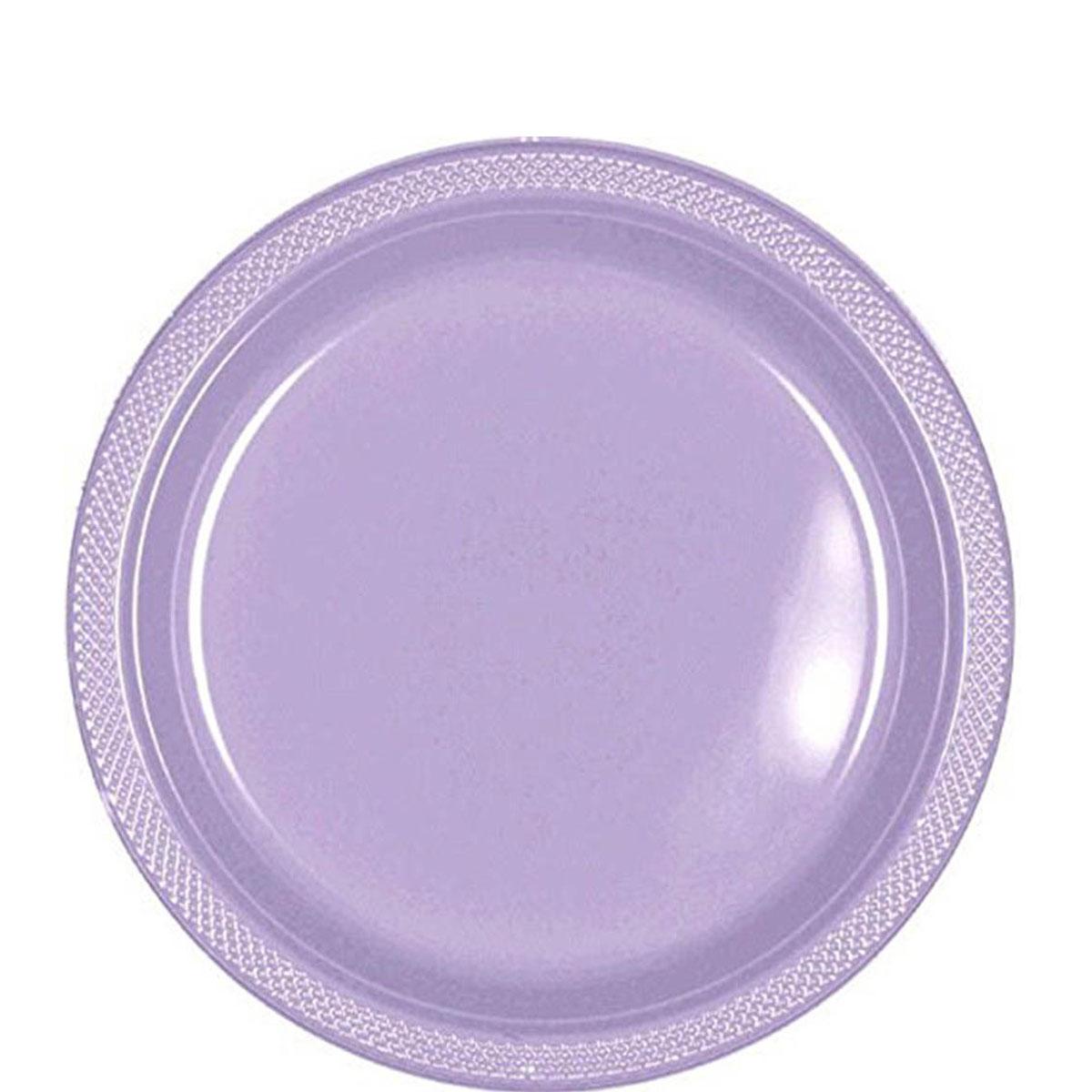 Lavender Plastic Plates 9in, 20pcs Solid Tableware - Party Centre - Party Centre