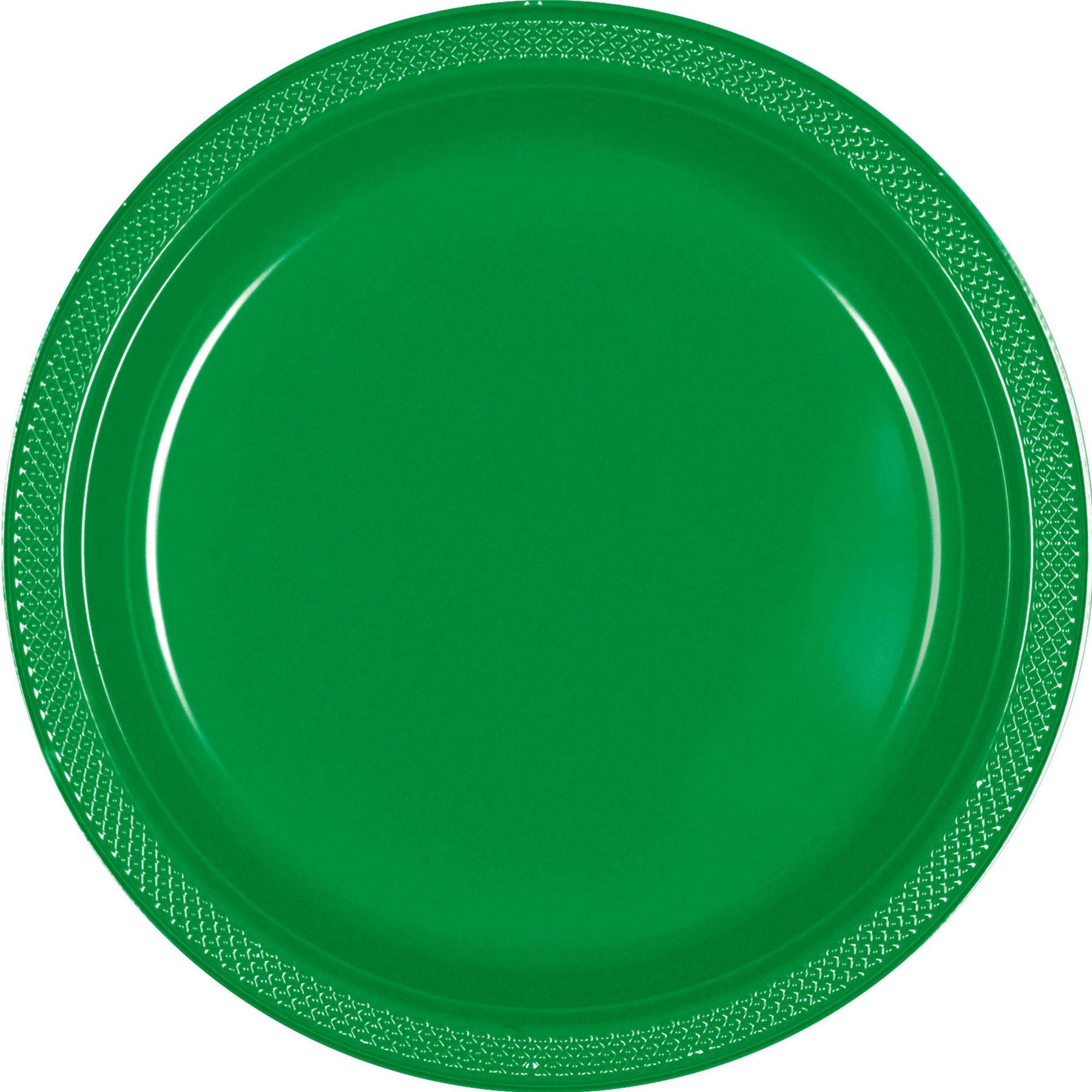 Festive Green Plates 10.25in, 20pcs Solid Tableware - Party Centre - Party Centre