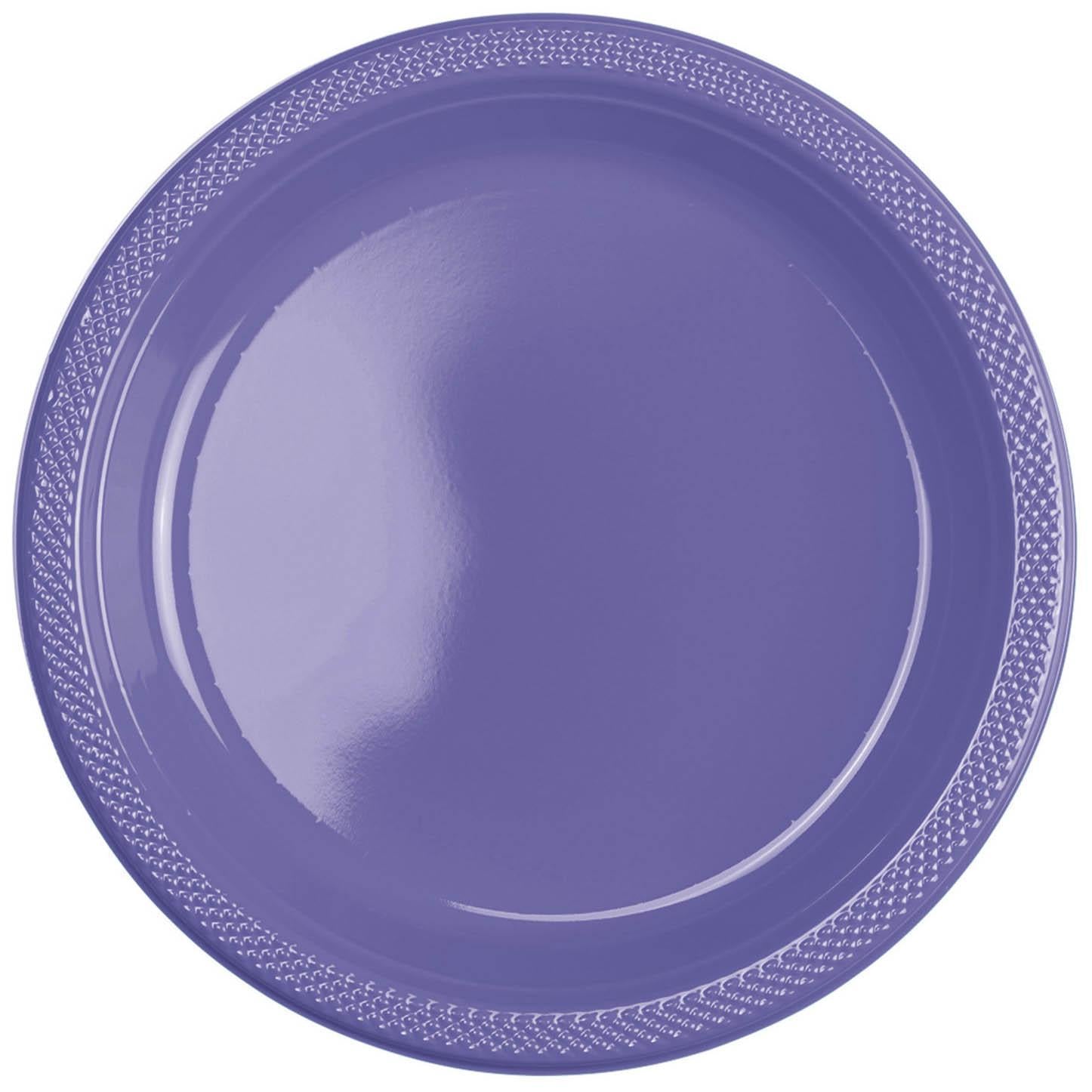 New Purple Plastic Plates 10in, 20pcs Solid Tableware - Party Centre - Party Centre