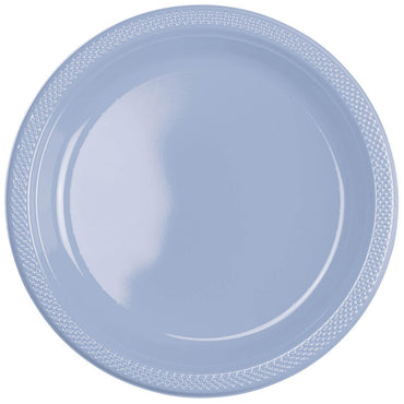 Pastel Blue Plastic Plates 10.25in, 20pcs Solid Tableware - Party Centre - Party Centre