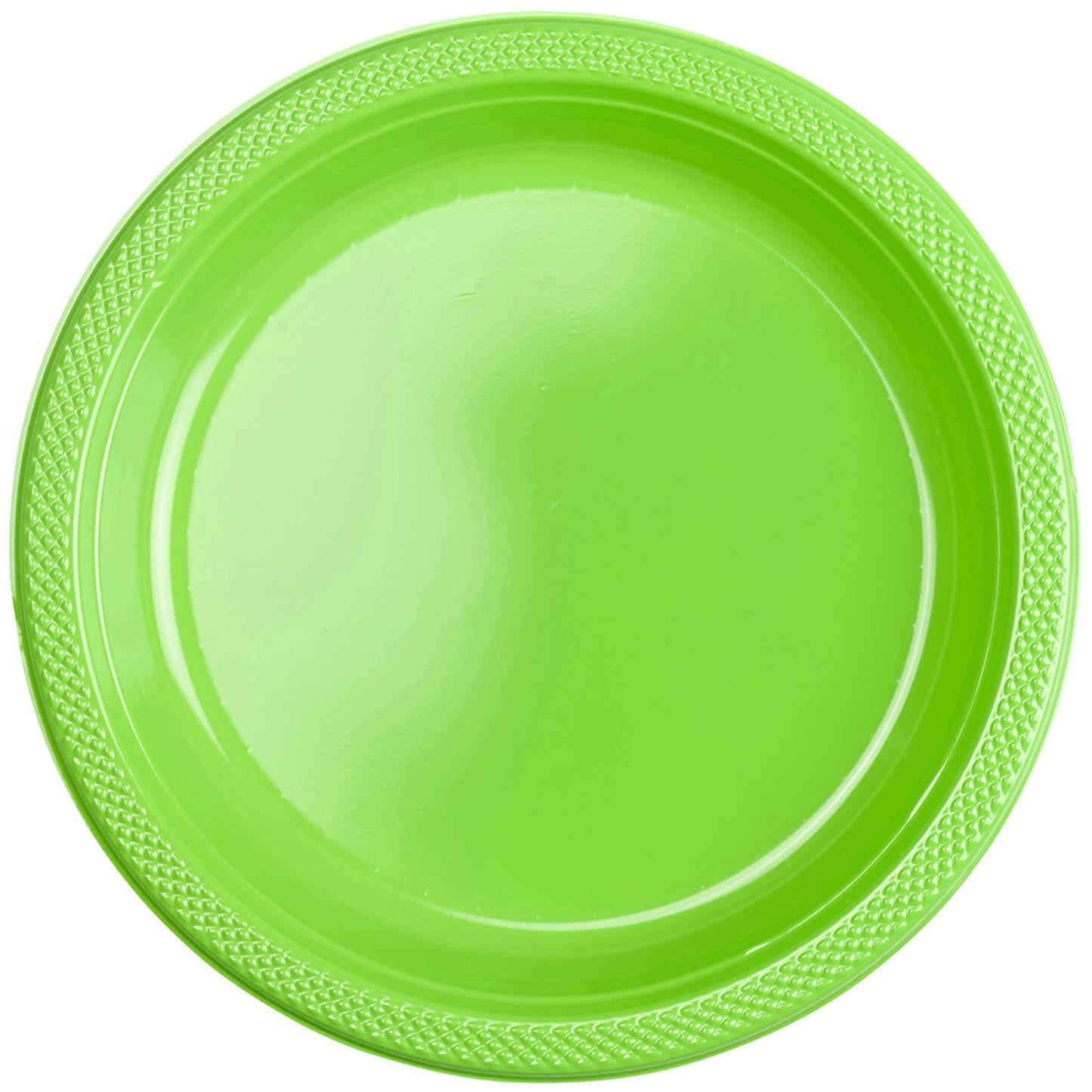 Kiwi Plastic Plates 10.25in, 20pcs Solid Tableware - Party Centre - Party Centre