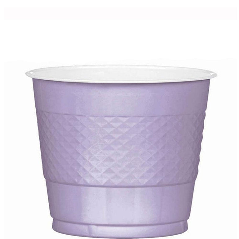 Lavender Plastic Cups 9oz, 20pcs Solid Tableware - Party Centre