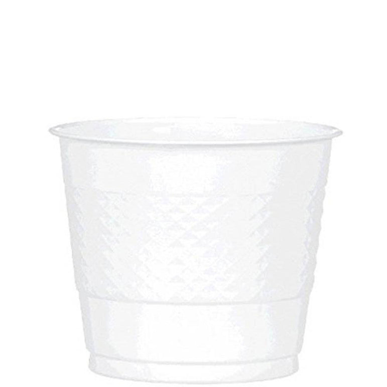 White Plastic Cups 9oz, 20pcs Solid Tableware - Party Centre