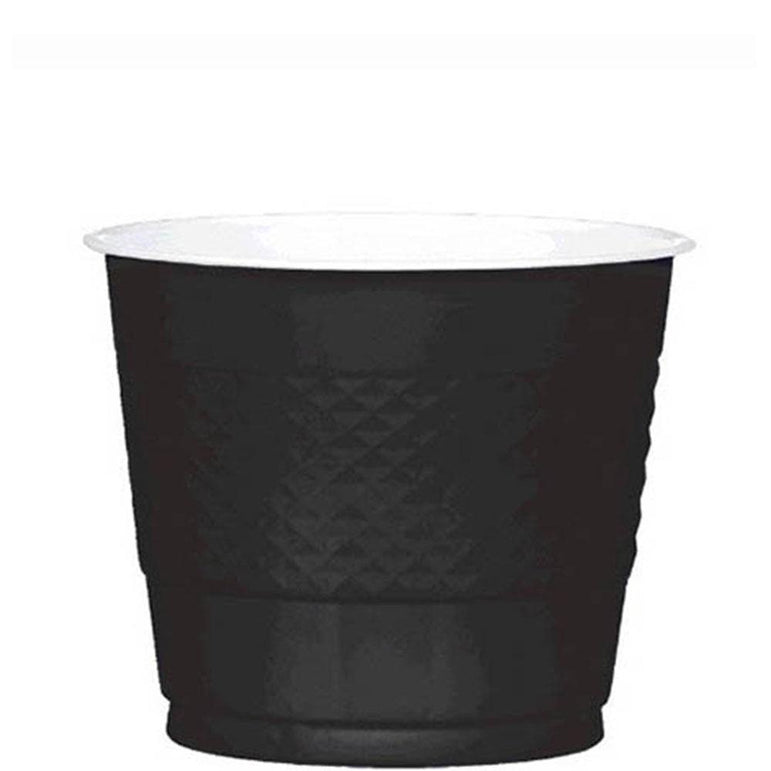 Jet Black Plastic Cups 9oz, 20pcs Solid Tableware - Party Centre