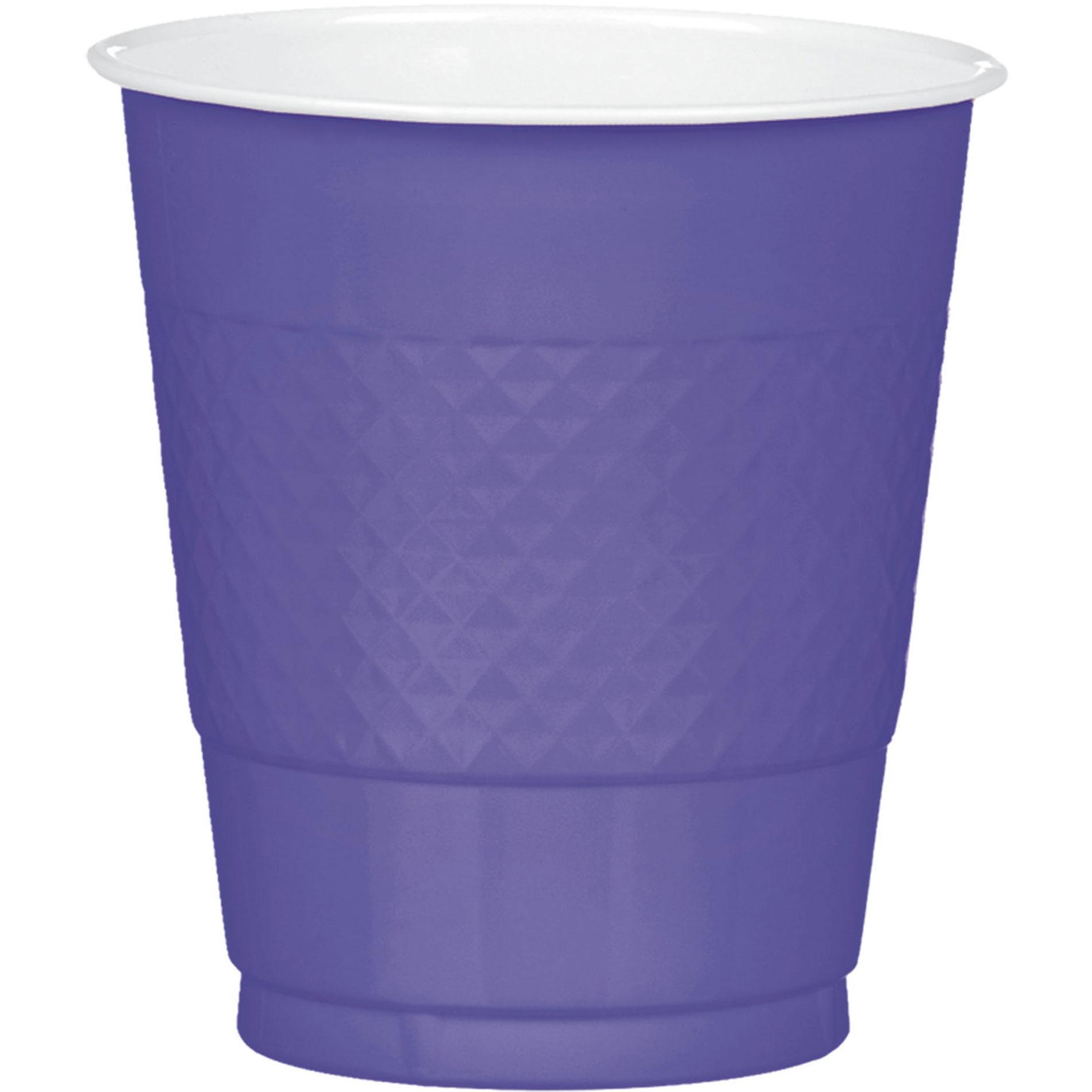 New Purple Plastic Cups 12oz, 20pcs Solid Tableware - Party Centre - Party Centre