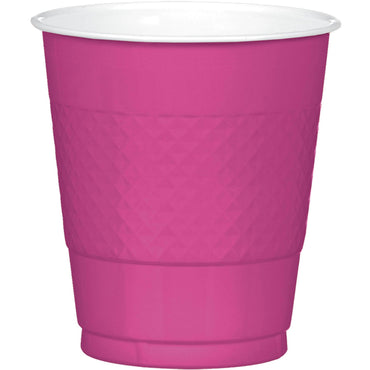Magenta Plastic Cups 12oz, 20pcs Solid Tableware - Party Centre - Party Centre