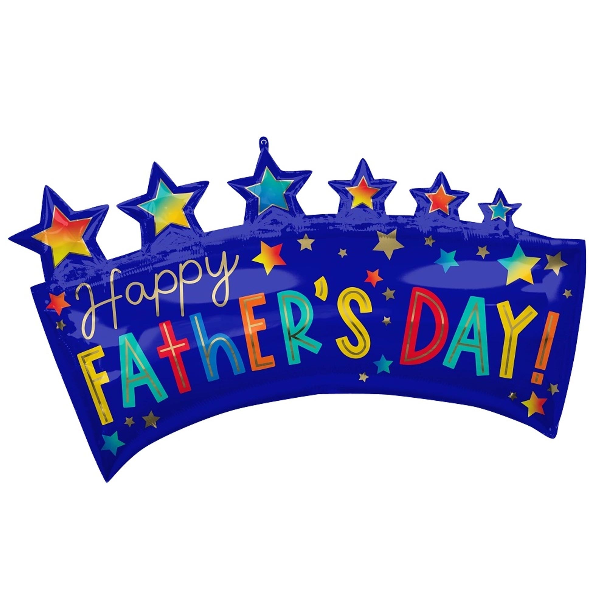 Father's Day Star Banner SuperShape Balloon 86x48cm - Party Centre