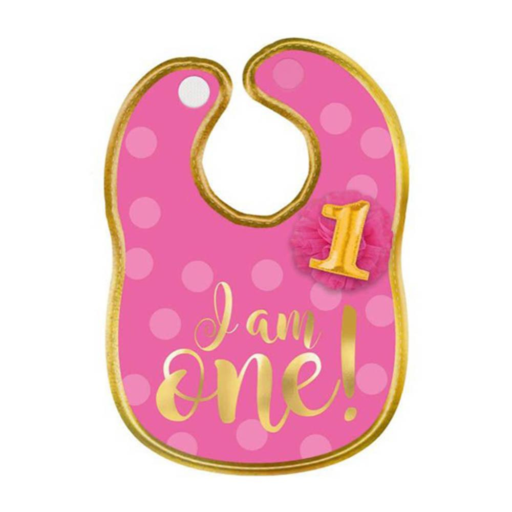 1st Birthday Girl Fabric Bib Costumes & Apparel - Party Centre - Party Centre