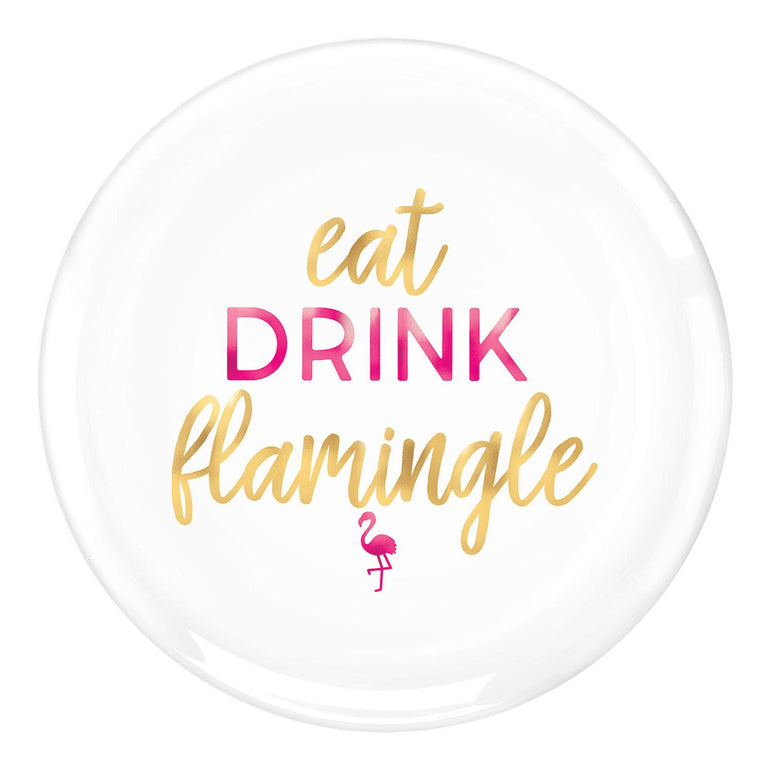 You Had Me At Aloha Hot Stamped Round Plastic Platter Solid Tableware - Party Centre