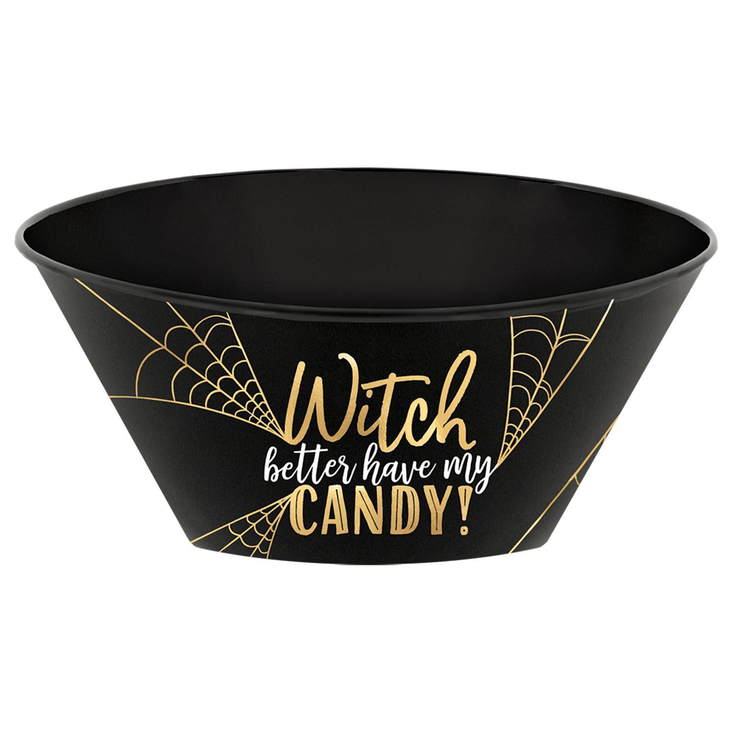 Witch Candy Plastic Serving Bowl 3.7qts Solid Tableware - Party Centre - Party Centre