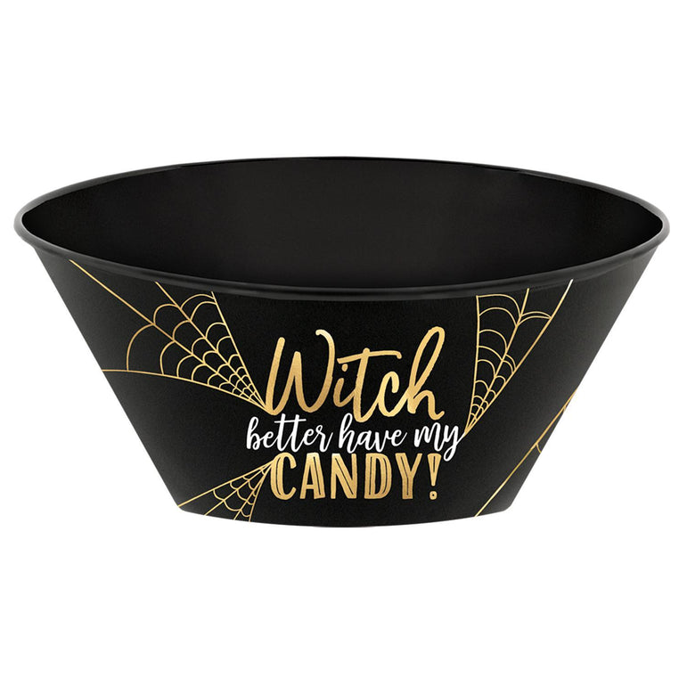 Witch Candy Plastic Serving Bowl 3.7qts Solid Tableware - Party Centre