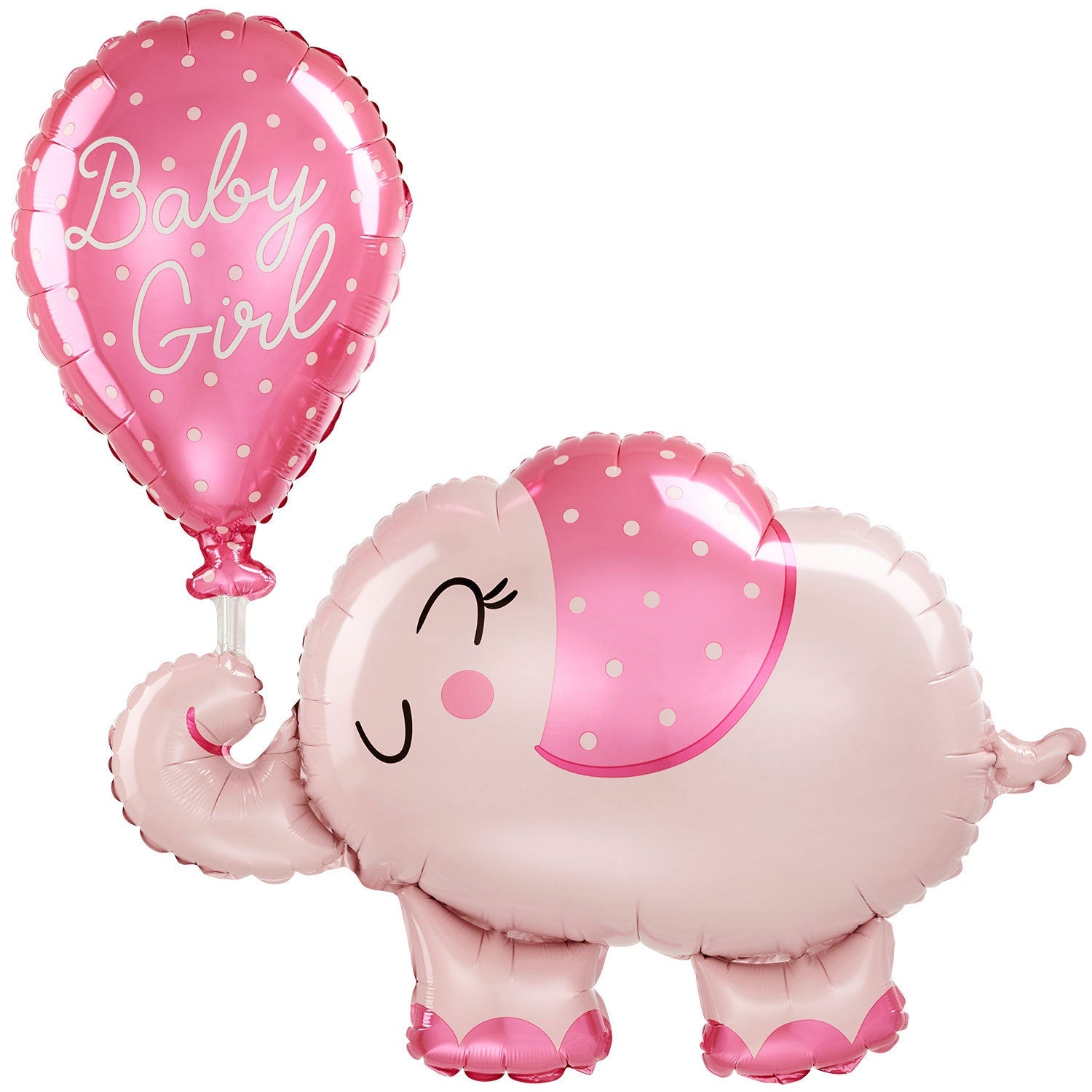 Baby Girl Elephant SuperShape Foil Balloon 73x78cm - Party Centre