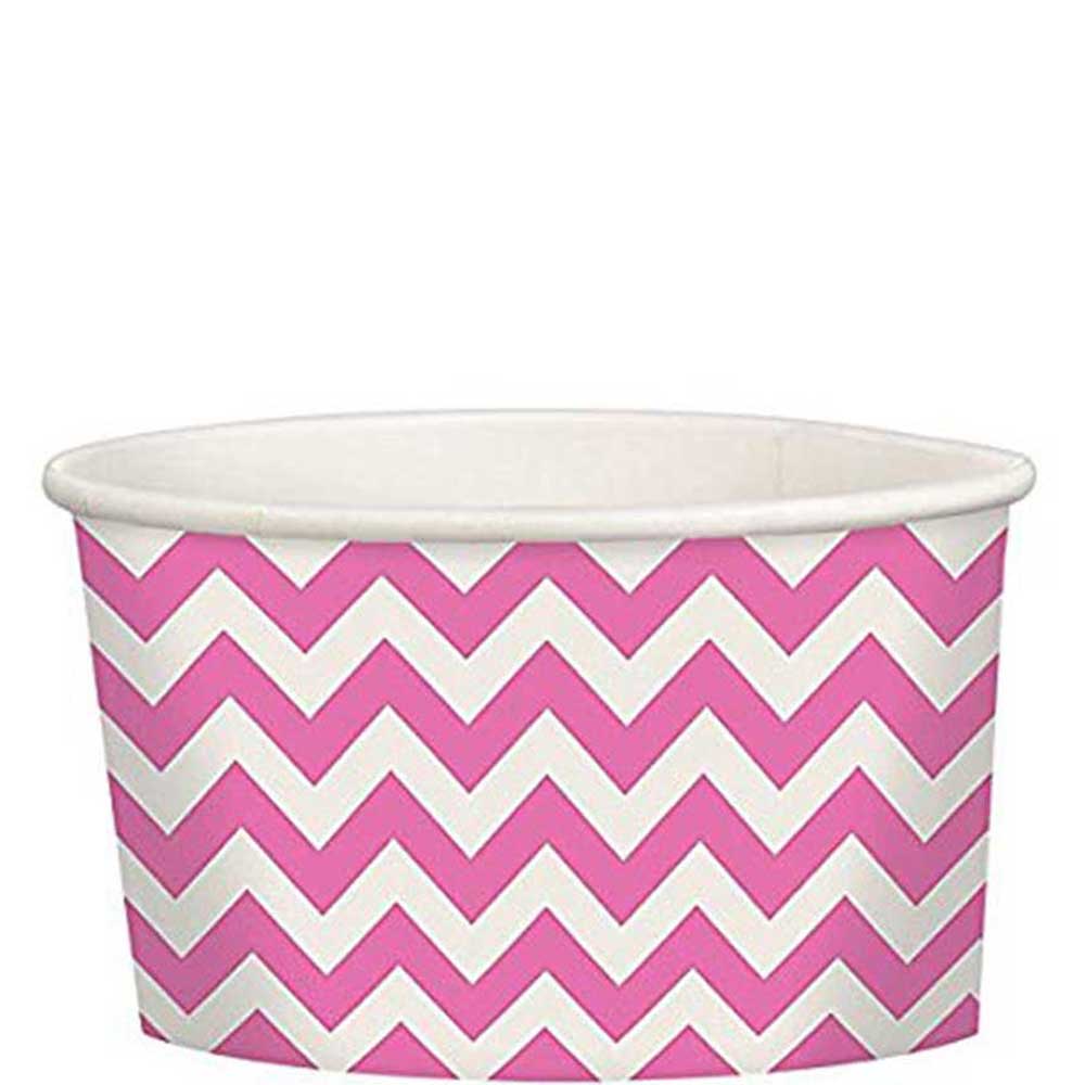 Bright Pink Chevron Printed Paper Treat Cups 20pcs Printed Tableware - Party Centre - Party Centre