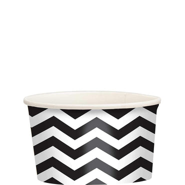 Jet Black Chevron Printed Paper Treat Cups 20pcs Printed Tableware - Party Centre - Party Centre