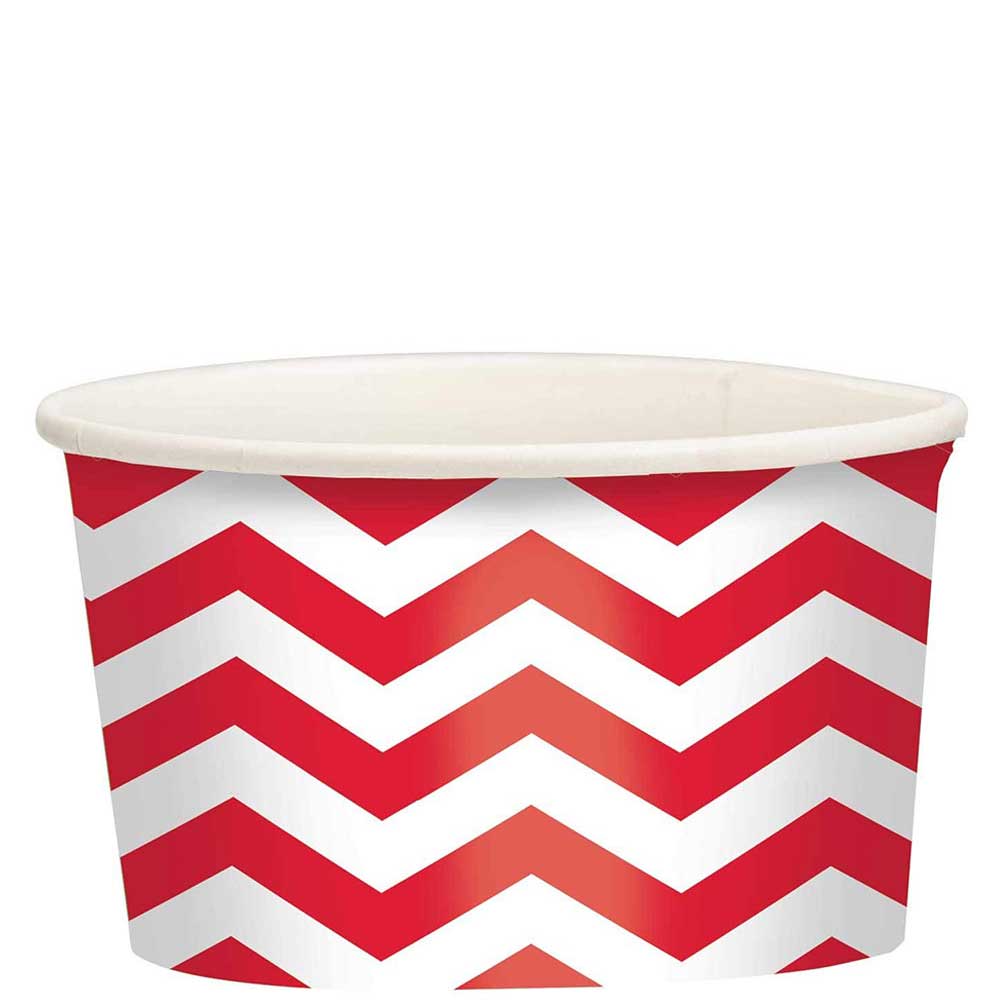 Apple Red Chevron Printed PaperTreat Cups 20pcs Printed Tableware - Party Centre - Party Centre