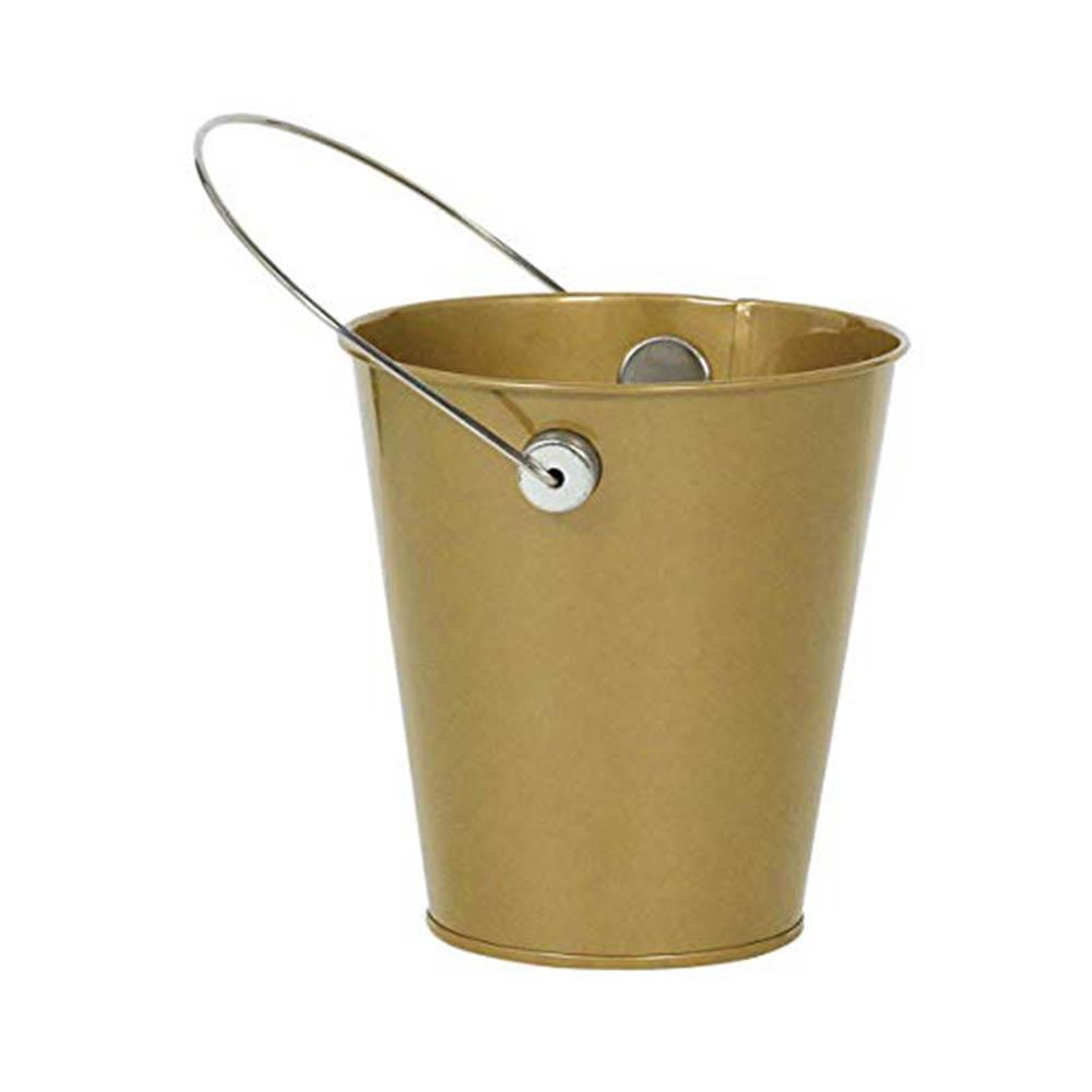 Gold Metal Bucket With Handle Favours - Party Centre - Party Centre