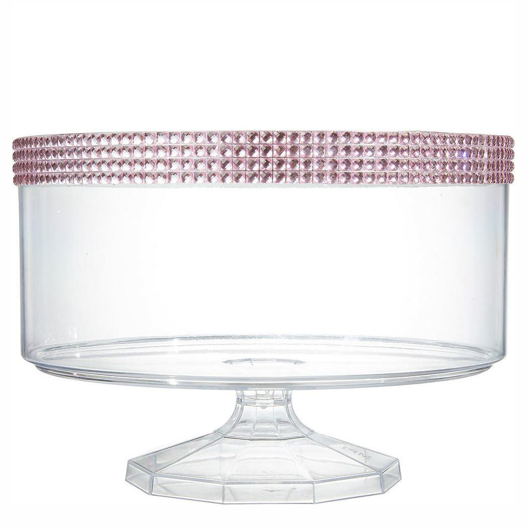 Clear Plastic Large Trifle Container With Pink Gems Candy Buffet - Party Centre - Party Centre