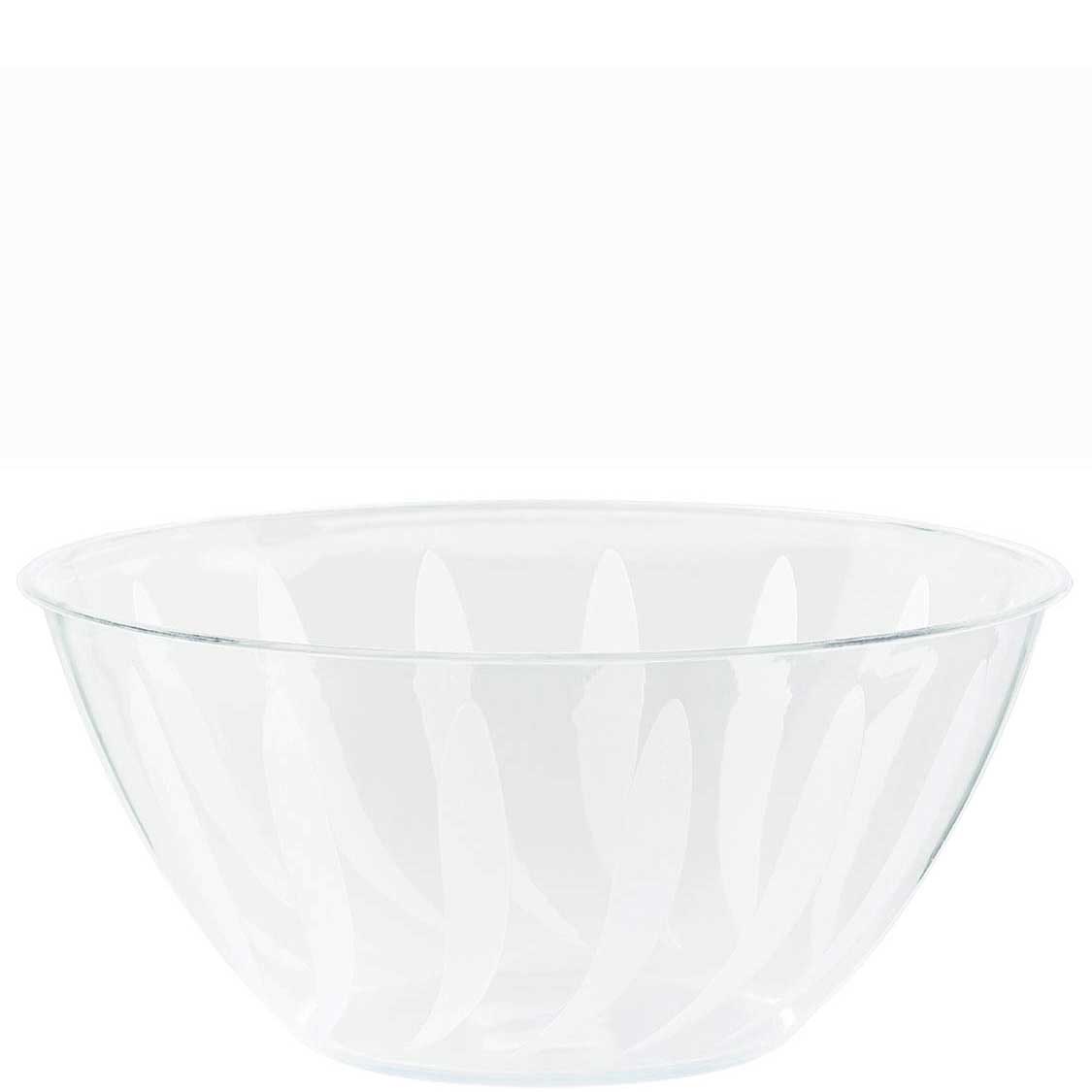 Clear Swirl Bowl 5qt Solid Tableware - Party Centre - Party Centre