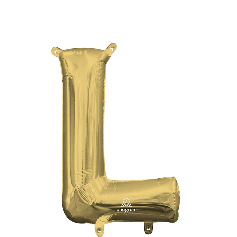 White Gold Letter Mini Shape Foil Balloons