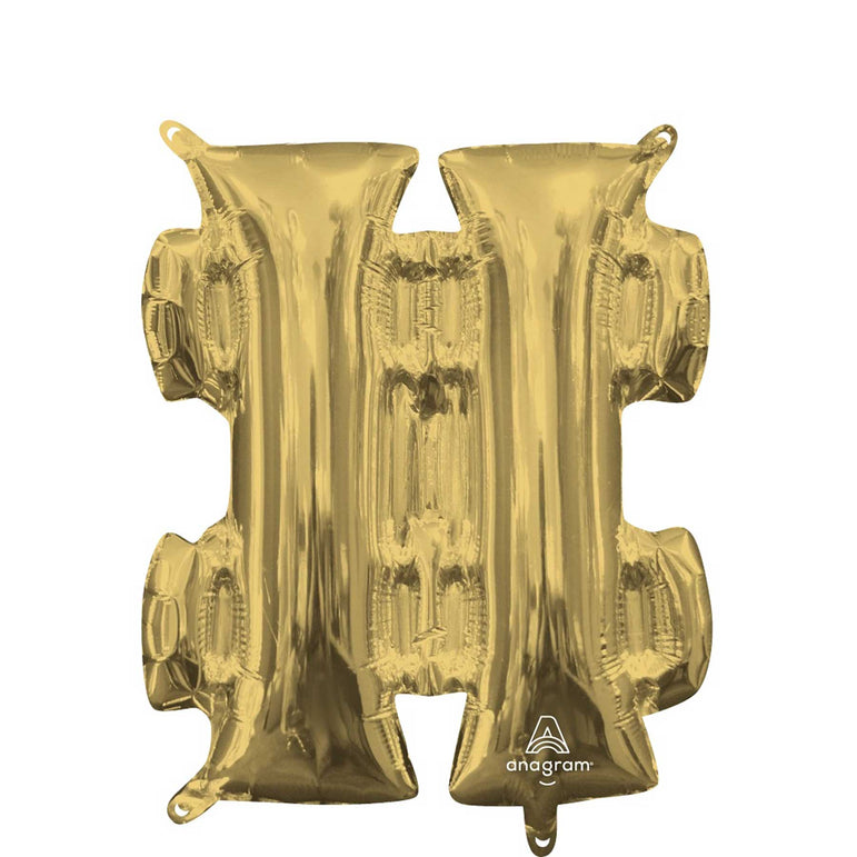 White Gold Number Mini Shape Foil Balloons 16in