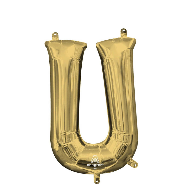 White Gold Letter Mini Shape Foil Balloons